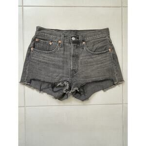 Levi's Jean Shorts Distressed Cut Off Frayed High Rise Denim